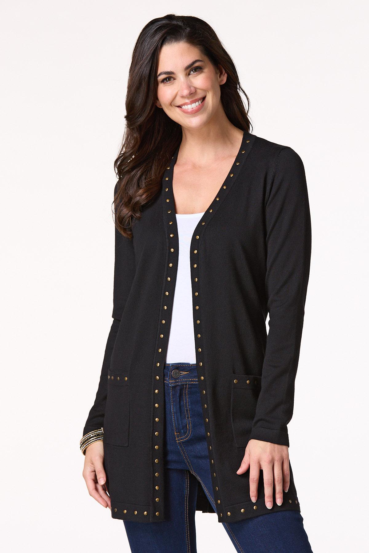 Solid Studded Cardigan