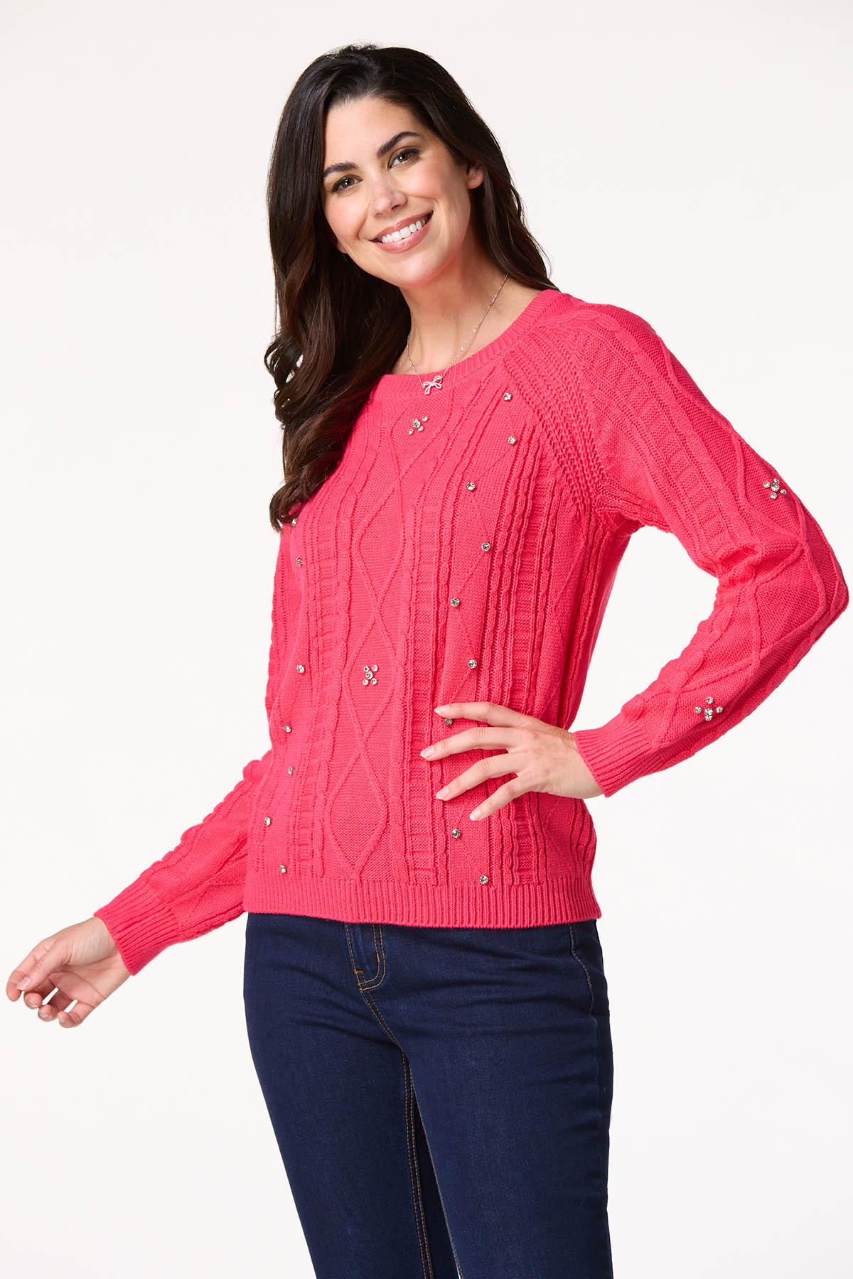 Jeweled Pink Cosmo Sweater