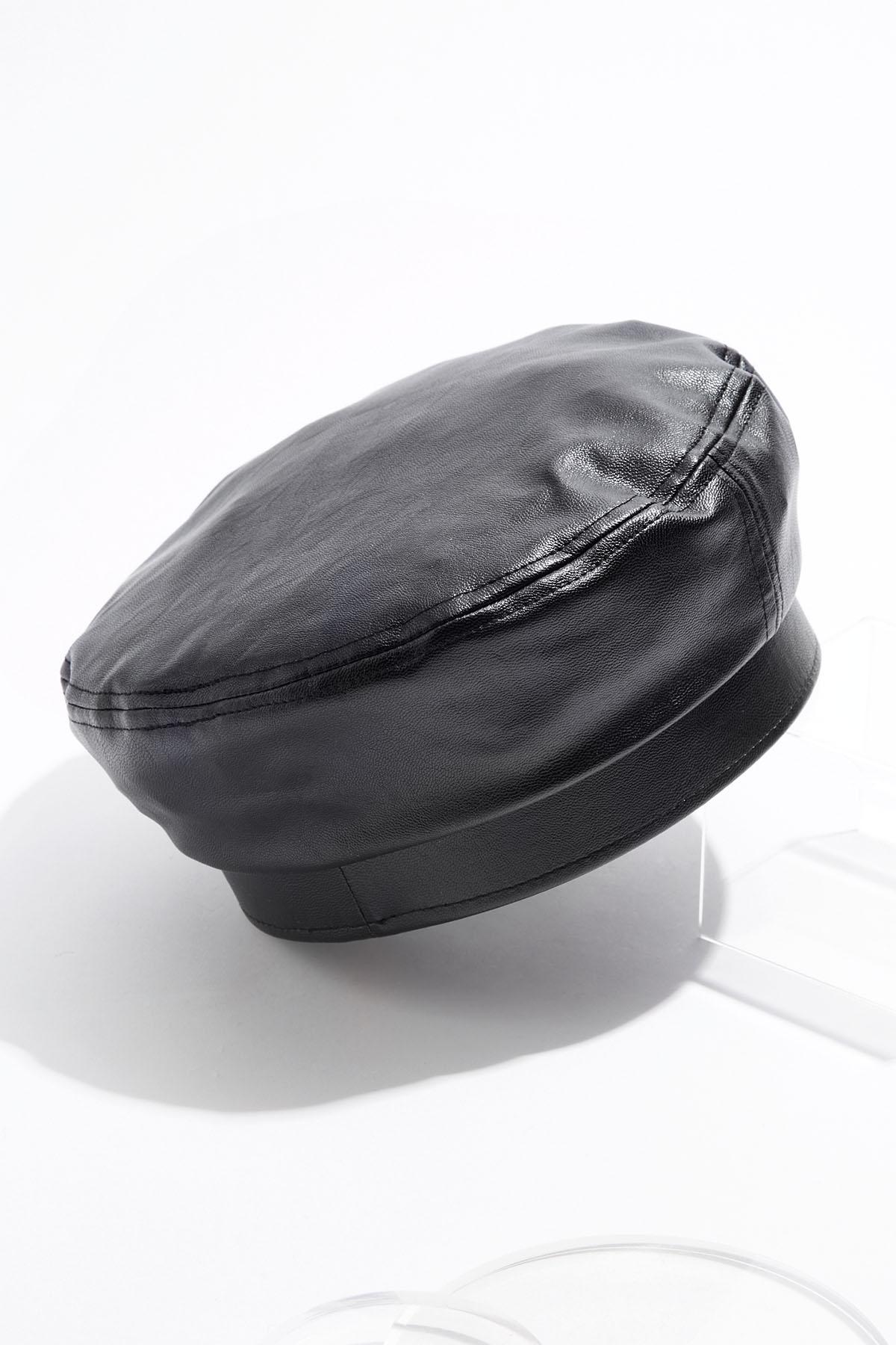 Faux Leather Beret