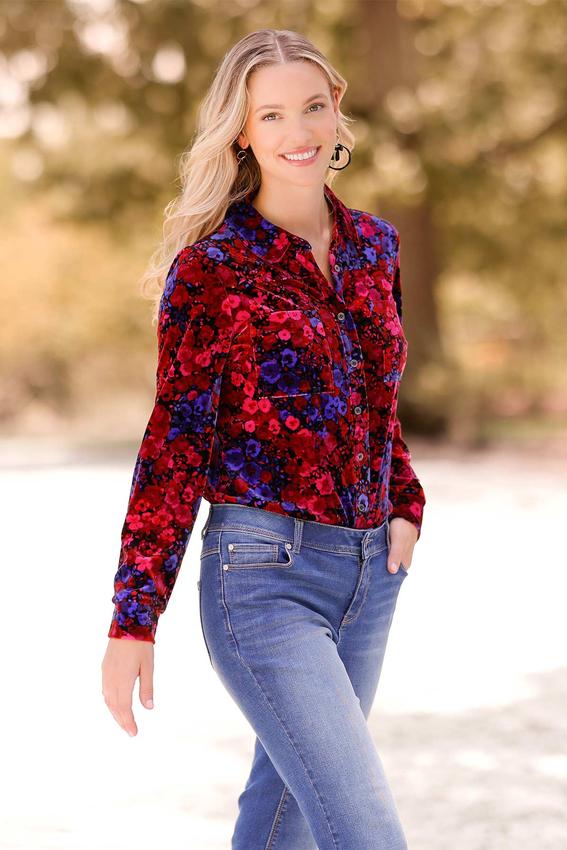 Floral Velvet Shirt