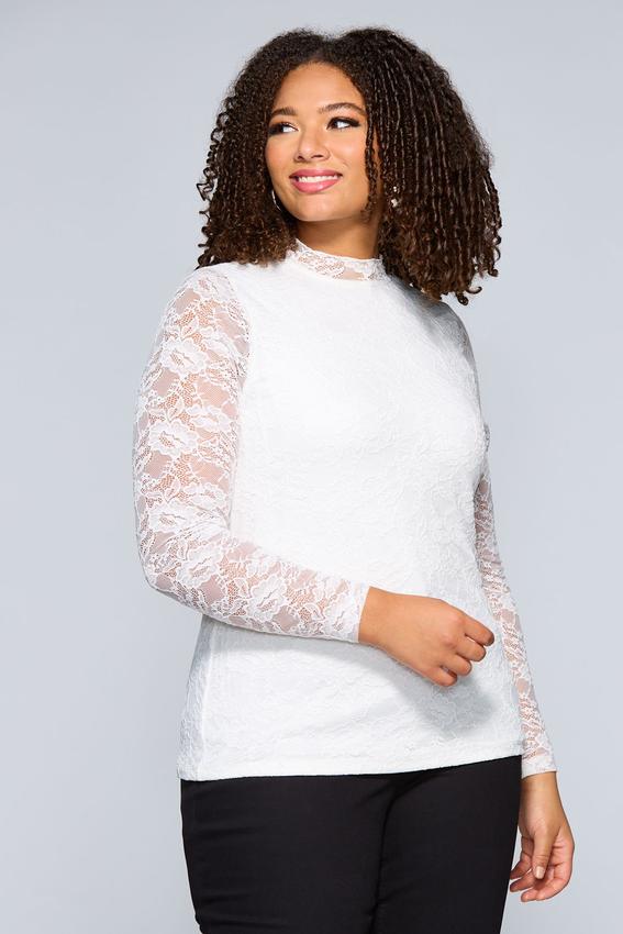 Plus Size Contour Lace Top