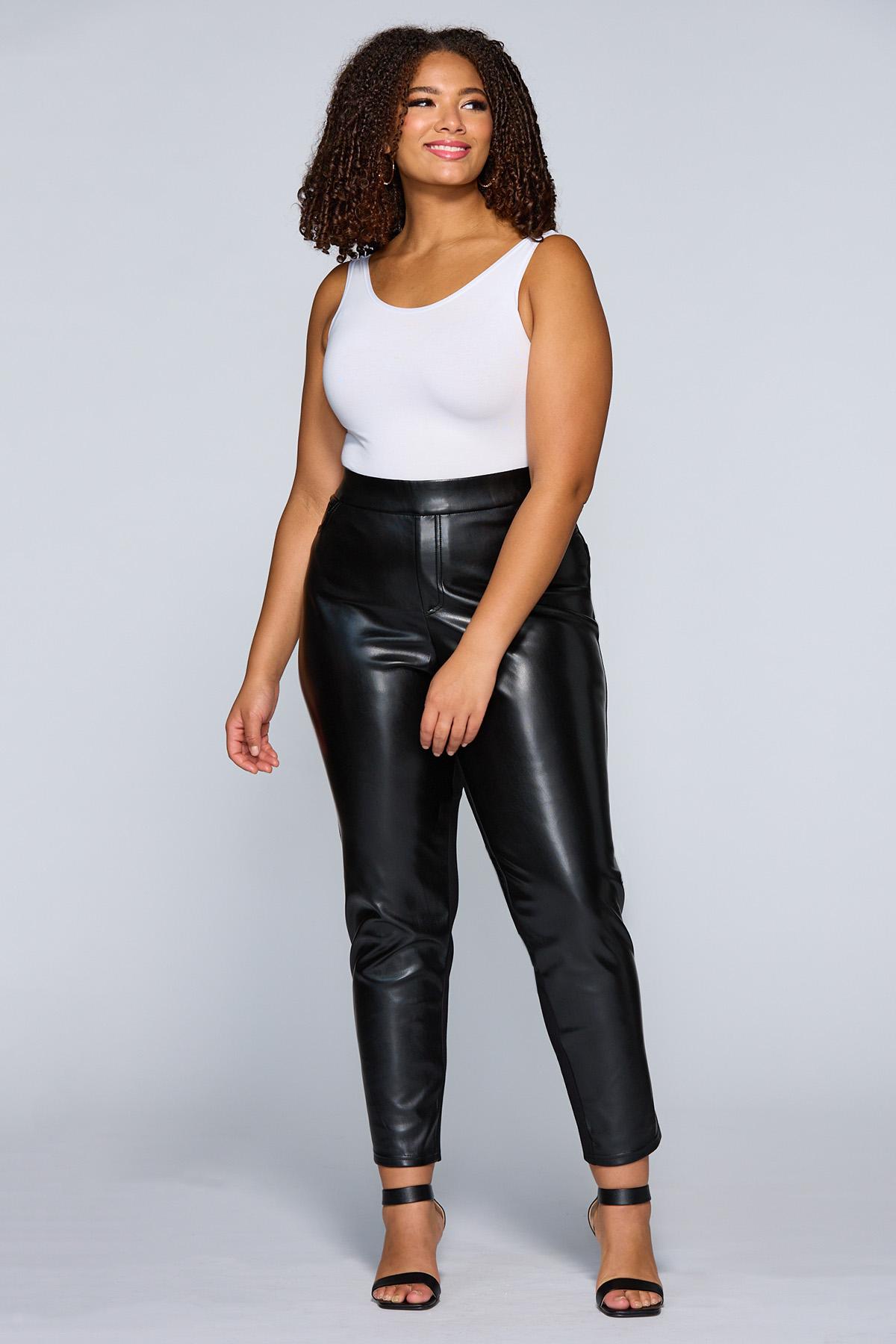 Plus Size Contour Faux Front Leggings