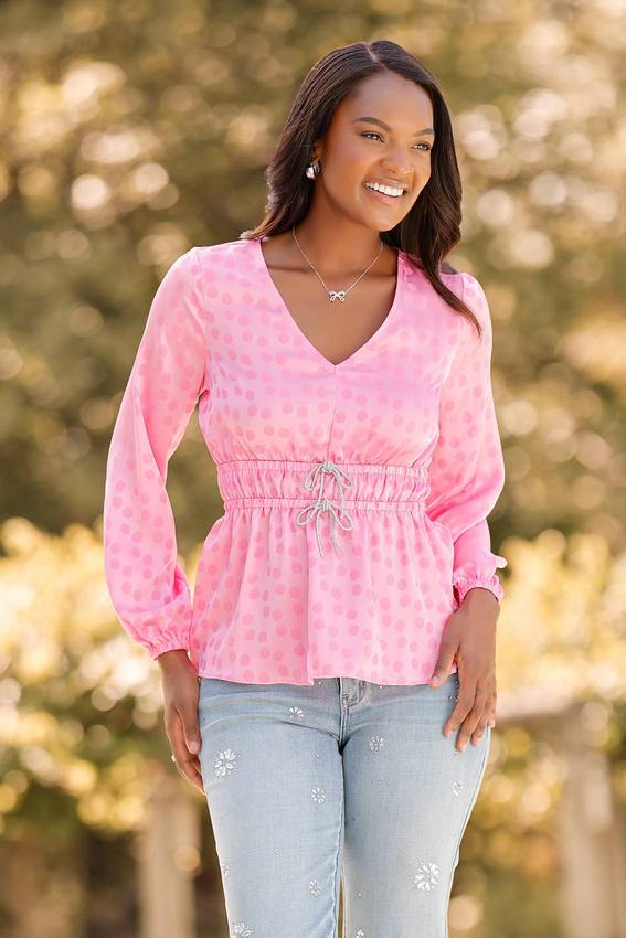 Pink Rhinestone Bow Top