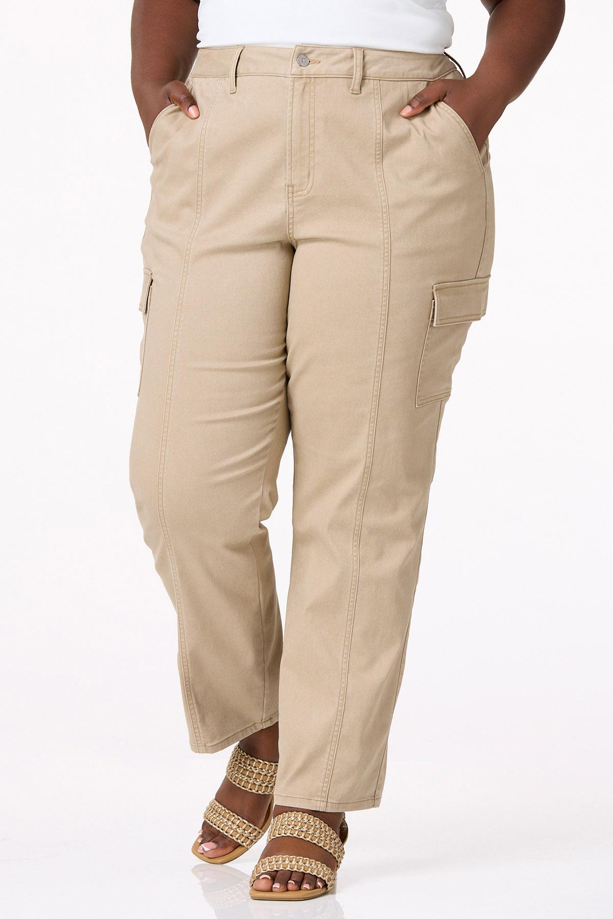 Plus Size Twill Cargo Pants