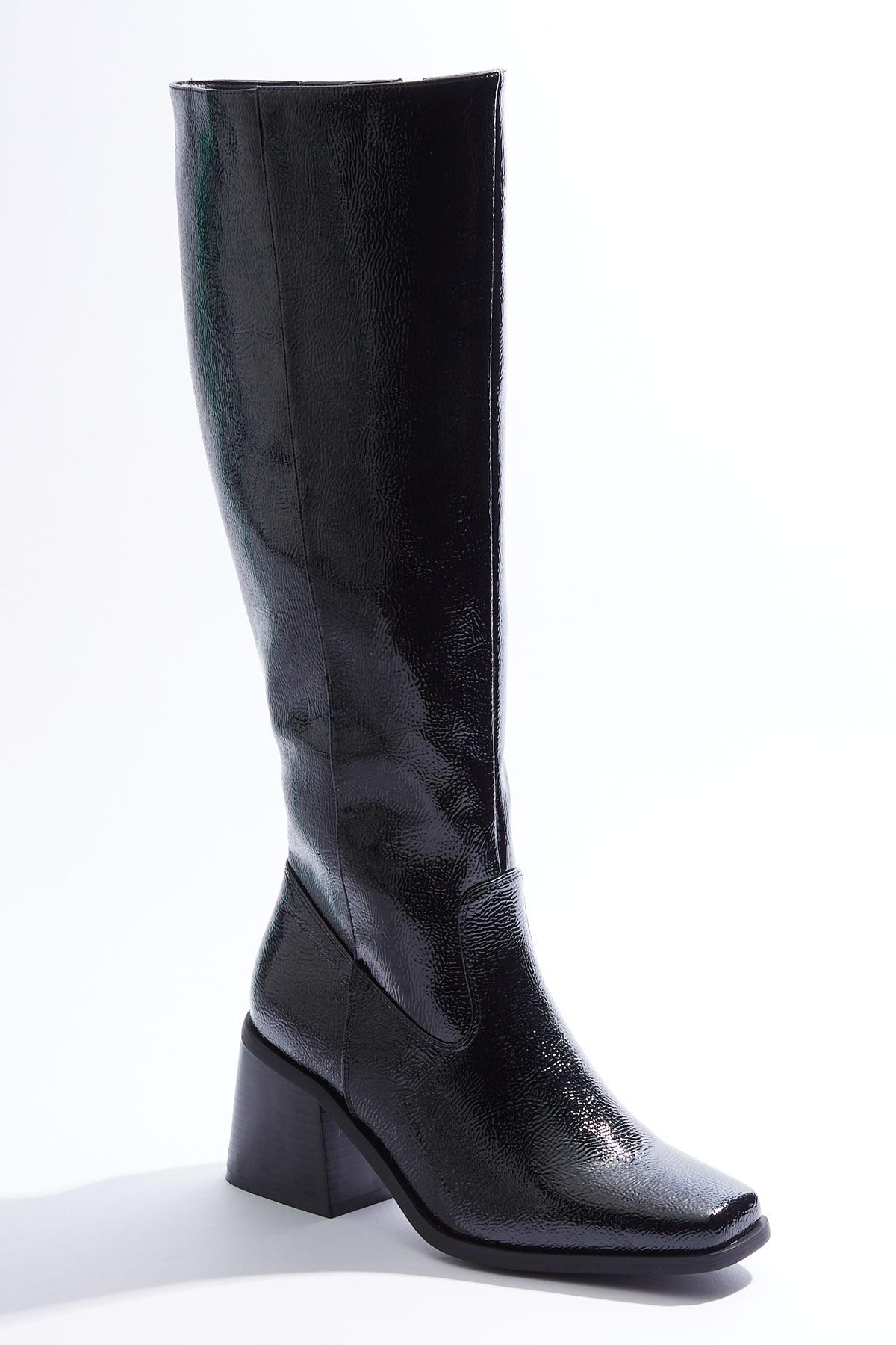 Crinkle Patent Tall Boots