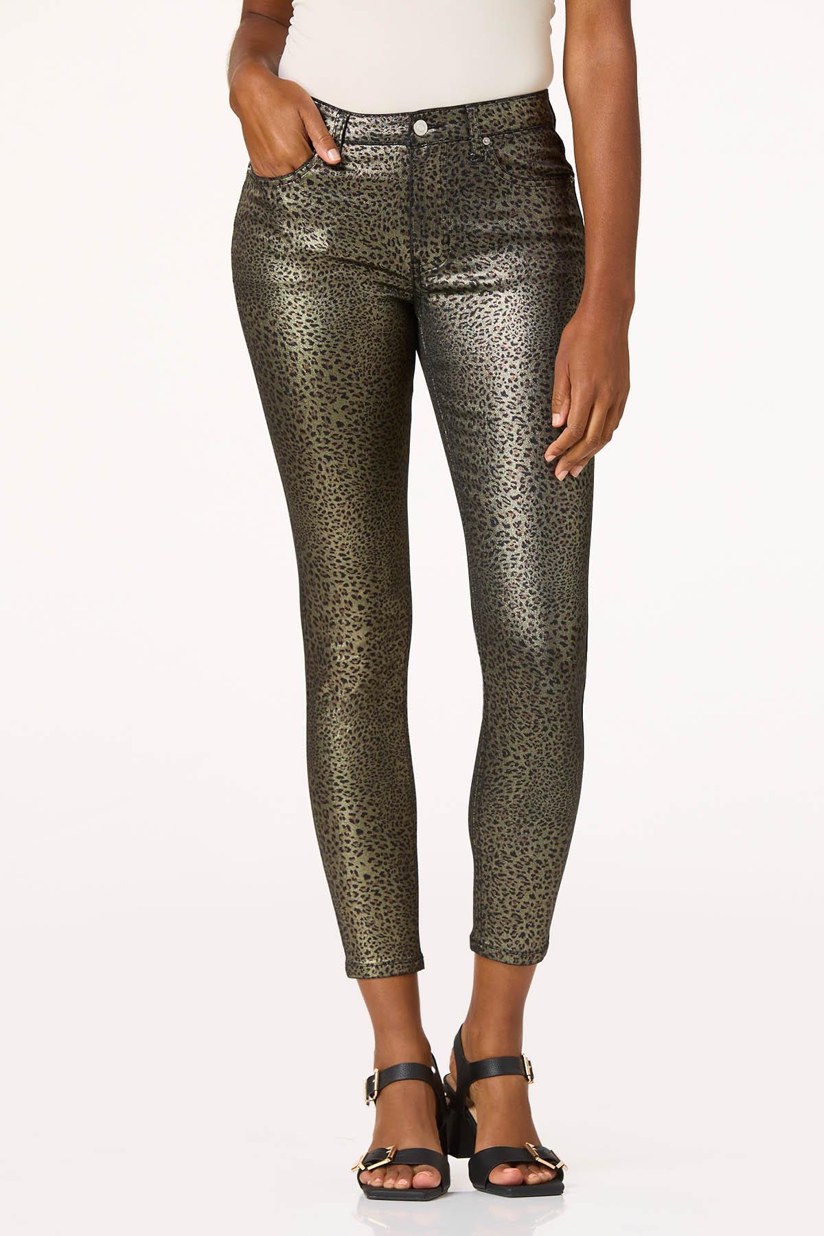 Metallic Leopard Skinny Jeans