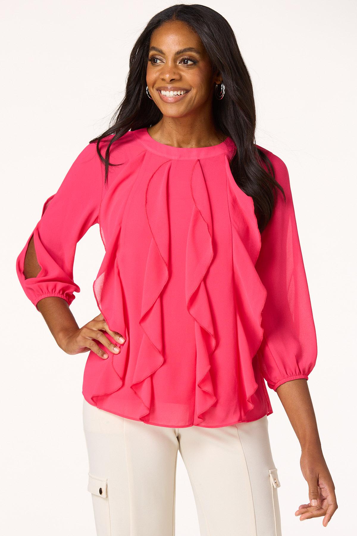 Ruffled Cosmo Pink Top