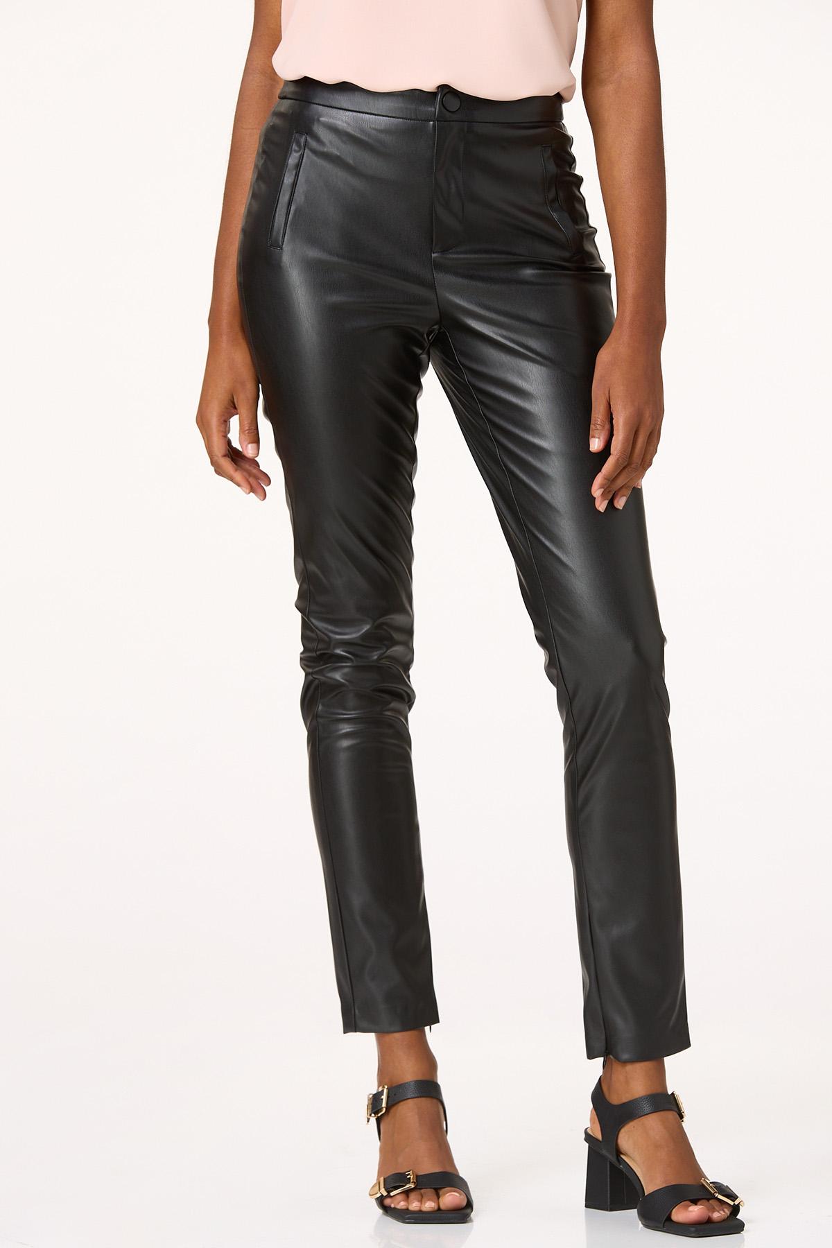 Faux Leather Slim Ankle Pants