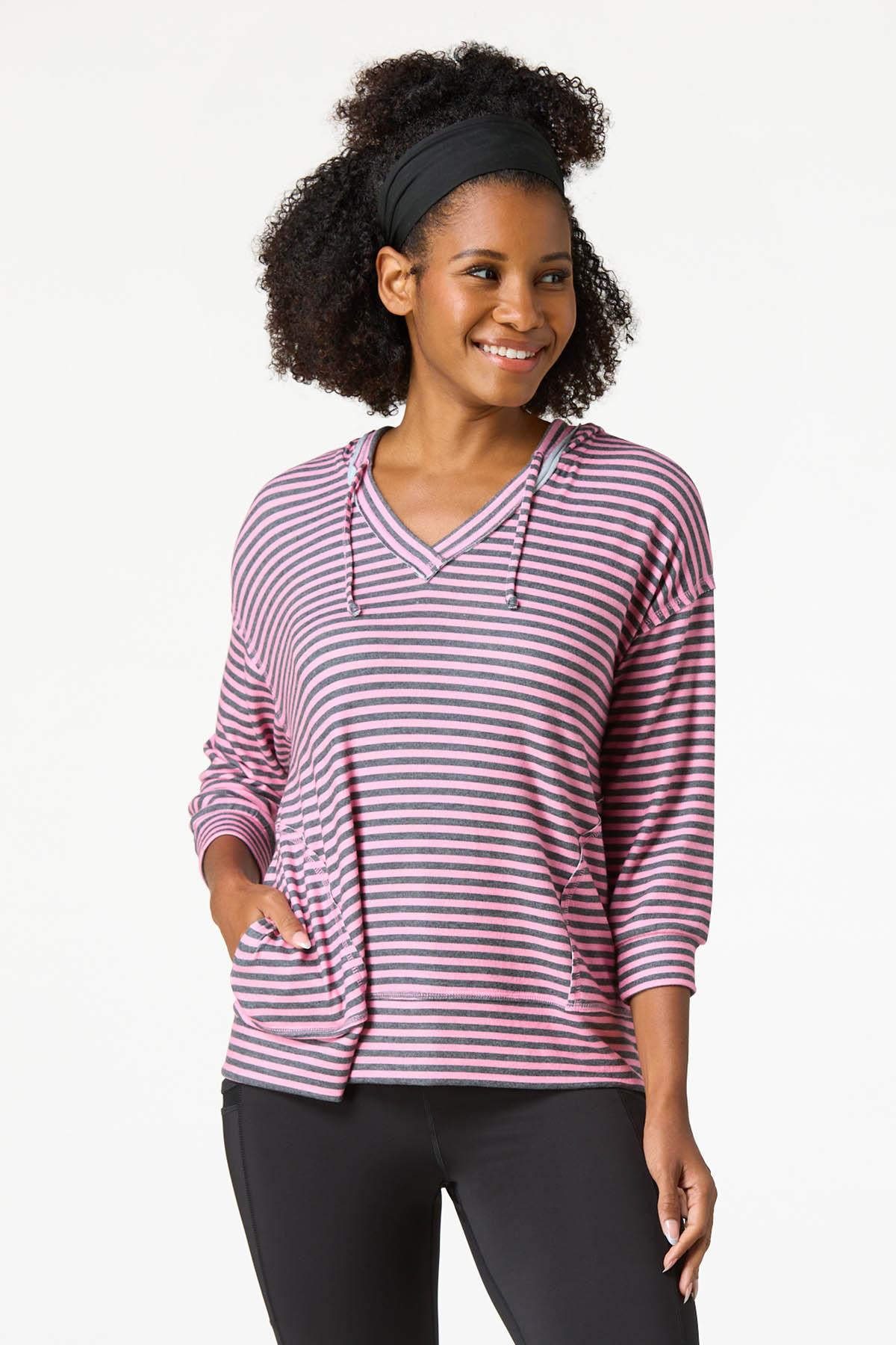 Stripe Hacci Knit Hoodie