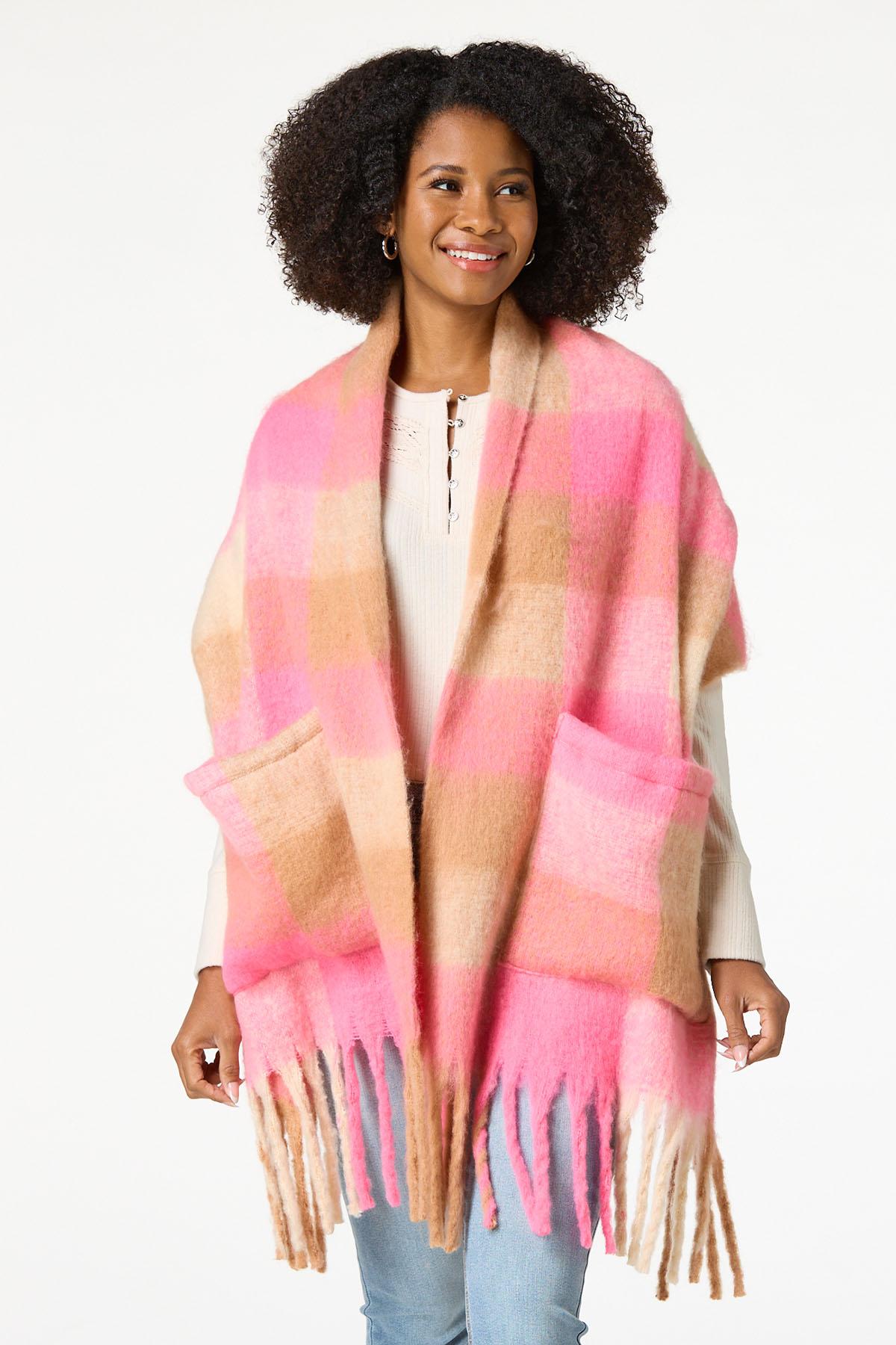 Brushed Box Plaid Oversized Scarf