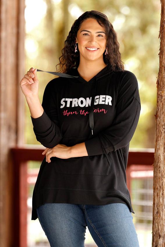 Plus Size Stronger Than The Storm Hoodie