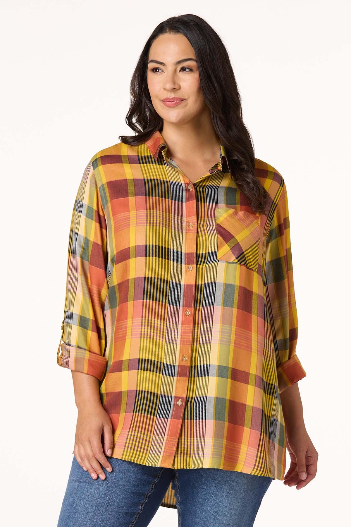 Plus Size Autumn Plaid Tunic