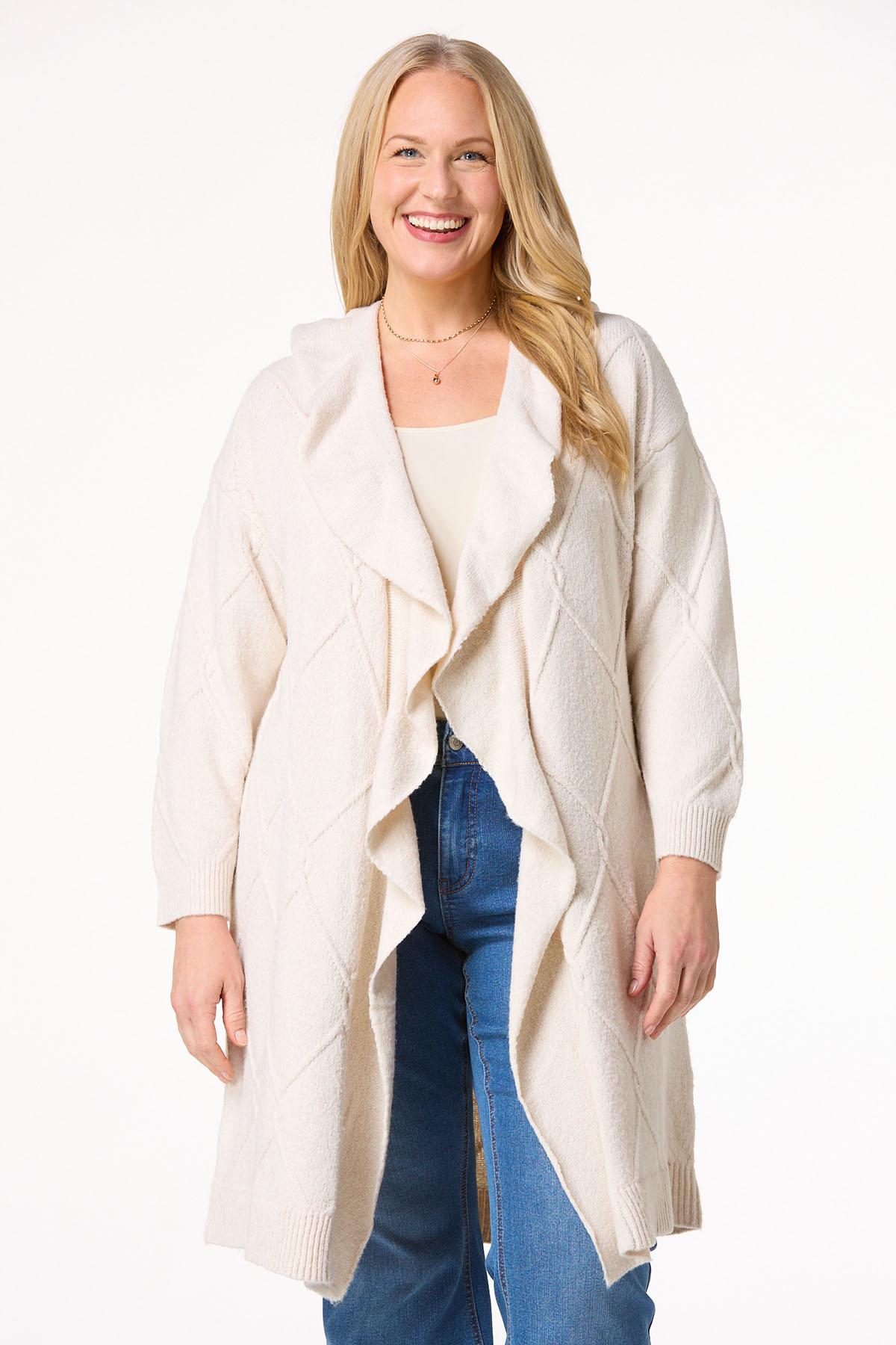 Plus Size Ruffled Collar Cardigan