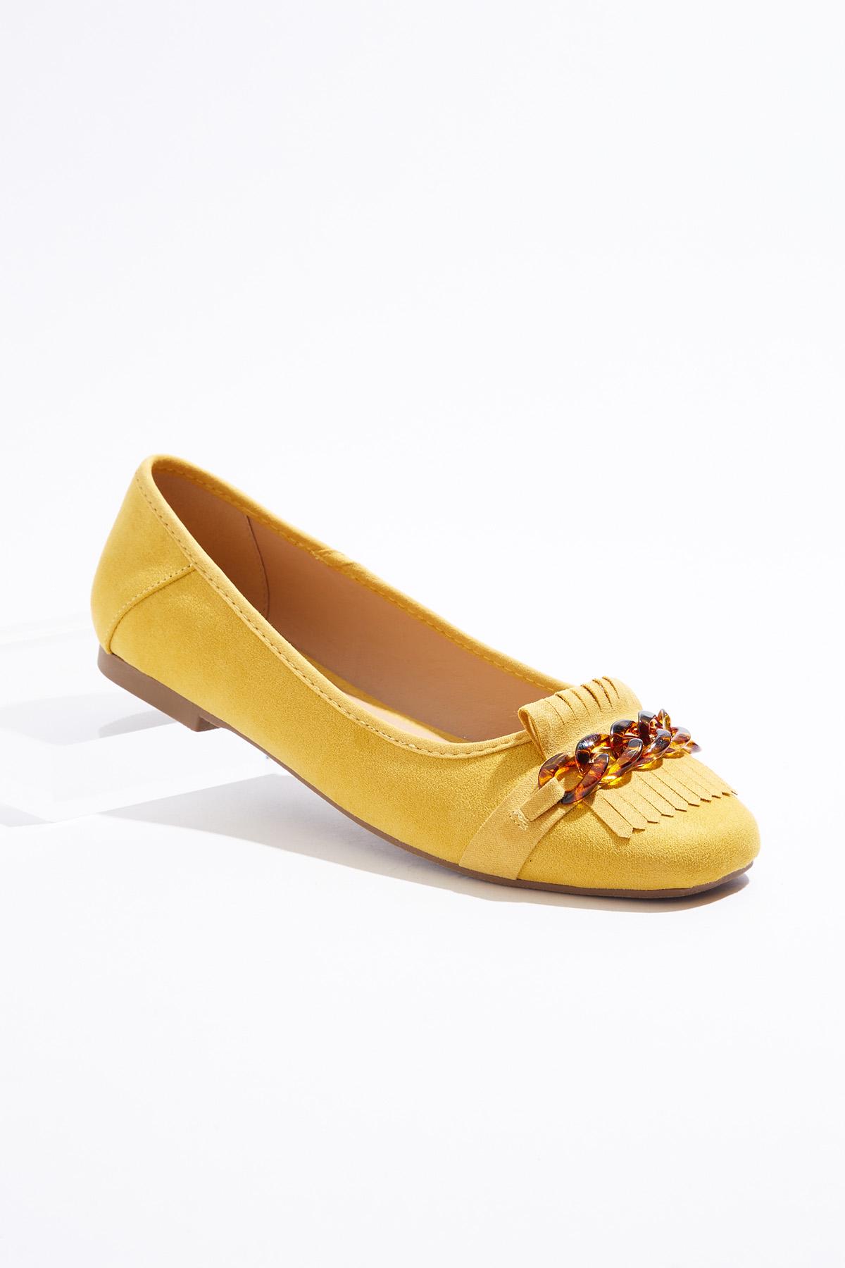 Tort Chain Faux Suede Flats